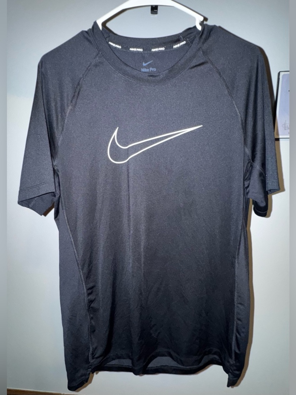 Nike Pro DriFit Short Sleeved Workout Tank Black - Large